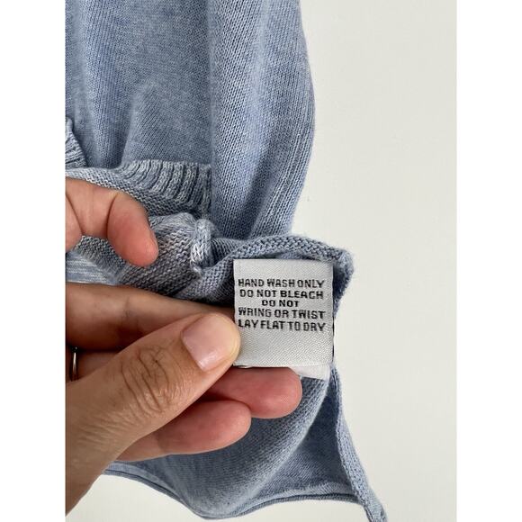 Habitat Sweater Women's Large 100% Cotton Minimalist Artsy Pocket Lagenlook Blue - Picture 8 of 9